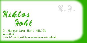 miklos hohl business card