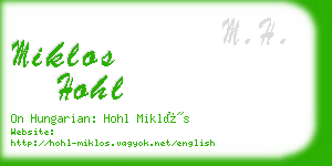 miklos hohl business card